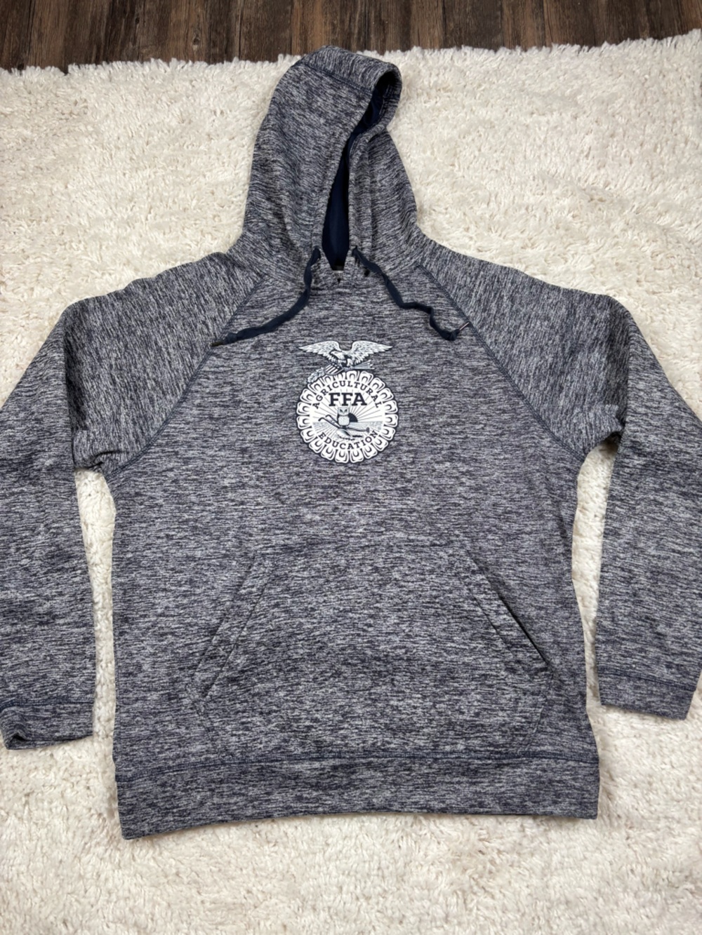 FFA Men's Athletic Wear Gray Marled Hooded Sweatshirt Size Large